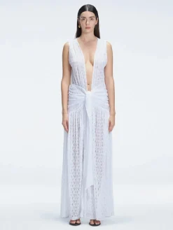Julia Mateian - Aveline Sleeveless Lace Maxi Kaftan