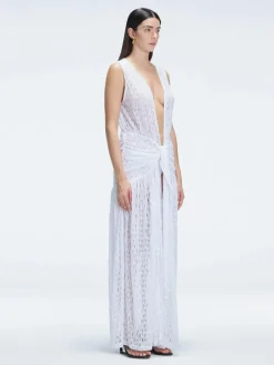 Julia Mateian - Aveline Sleeveless Lace Maxi Kaftan