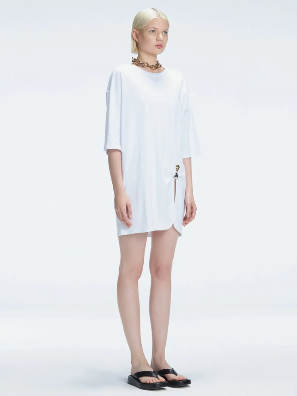 Lavinia Accessorised Cotton Maxi T-Sirt