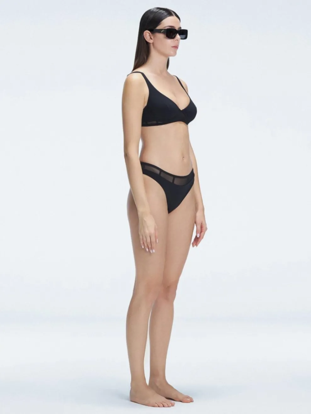 Lorelai Black Scoop Neck Bikini Top