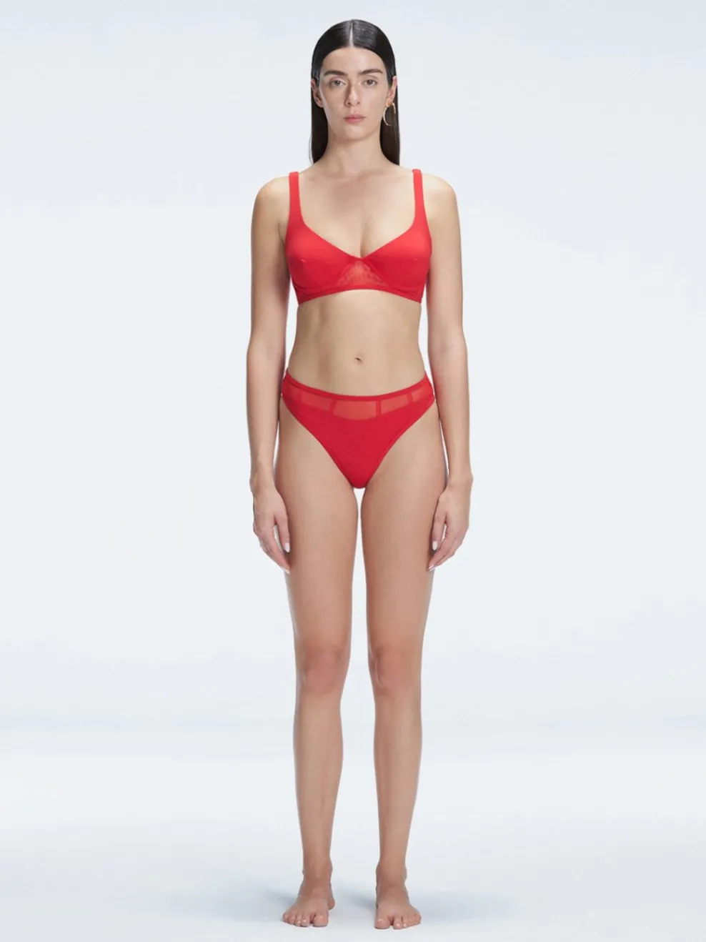 Lorelai Red High Waist Bikini Bottom