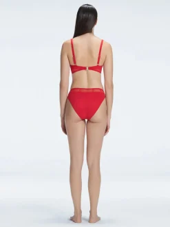 Lorelai Red Scoop Neck Bikini Top