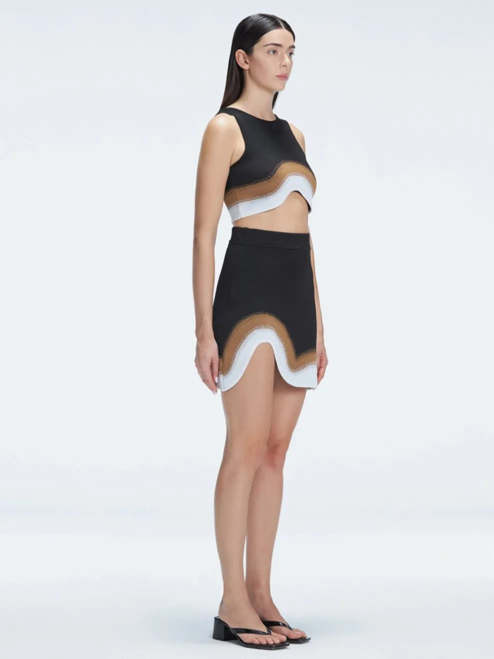 Lydia Black Optical Knit Mini Skirt