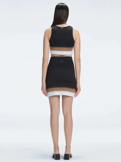 Lydia Black Optical Knit Mini Skirt