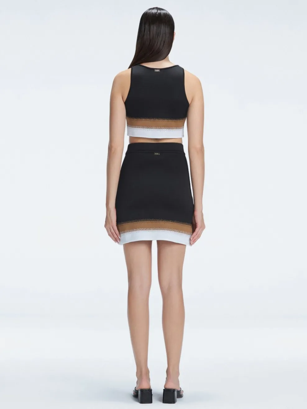 Lydia Black Optical Knit Mini Skirt