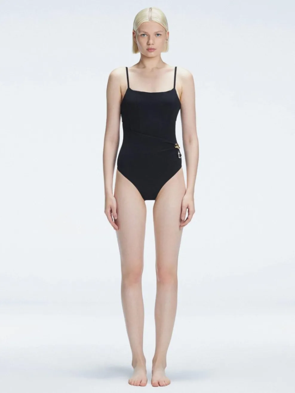 Marigold Black Corset One Piece Swimsuit