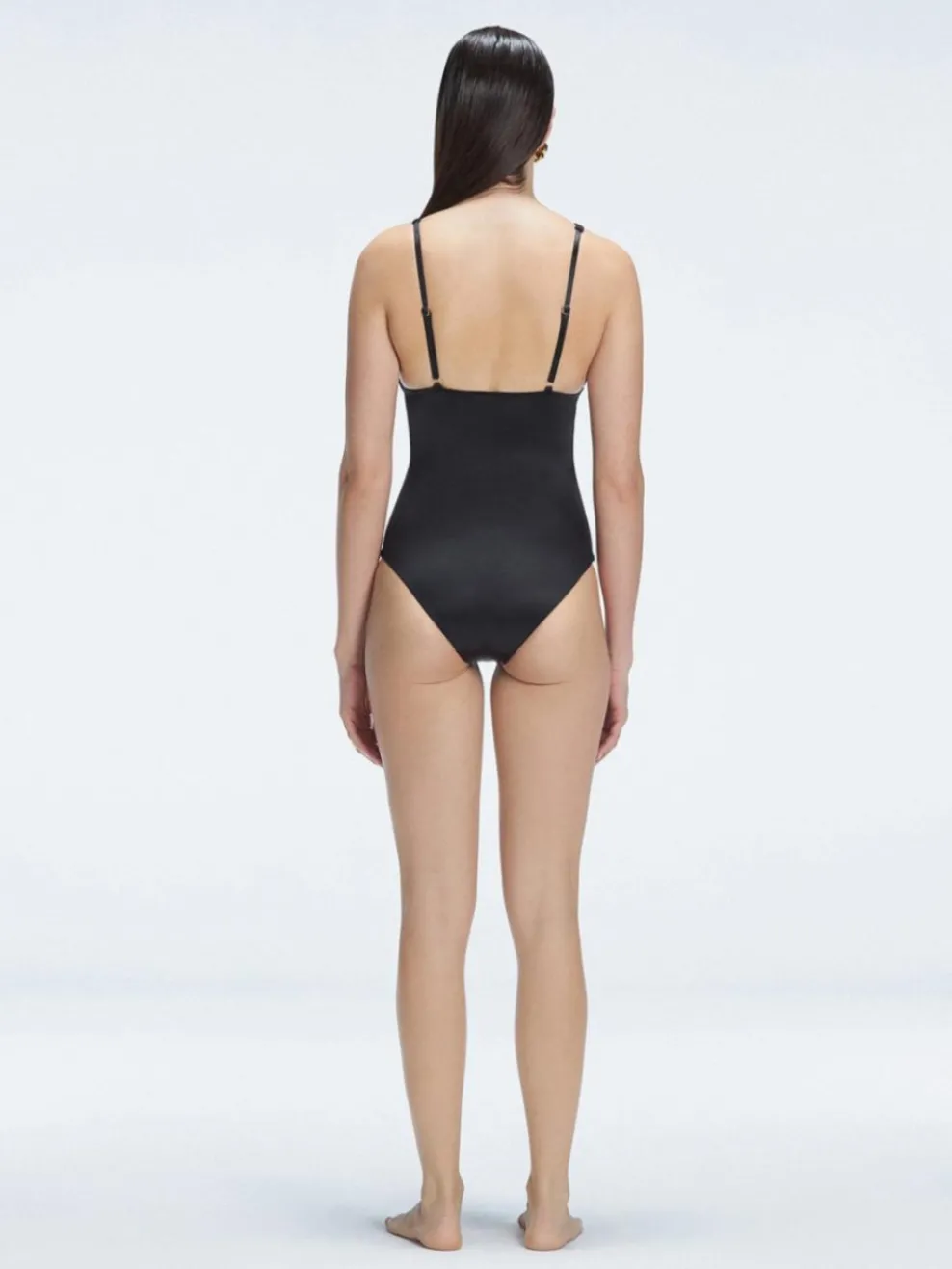 Marina Black V Neck One Piece Swimsuit