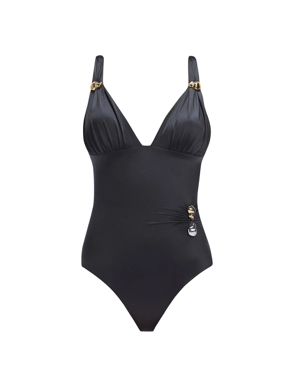 Marina Black V Neck One Piece Swimsuit