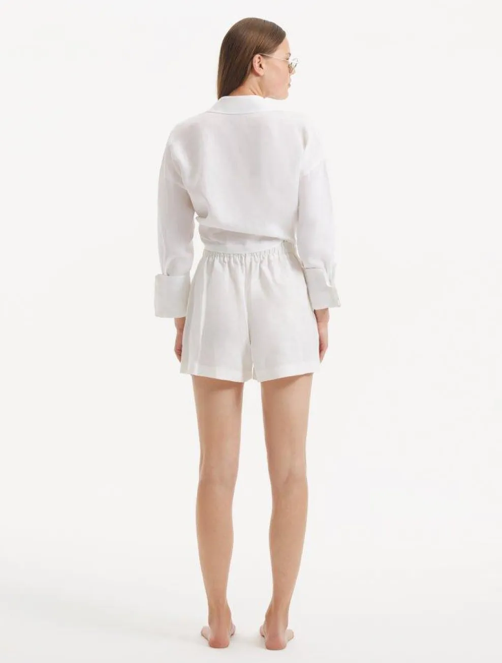 Masha White Linen Short