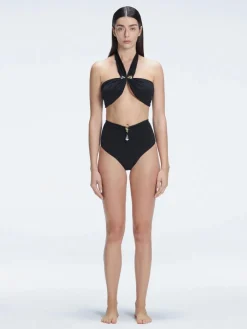Meredith Black Halter Bikini Top