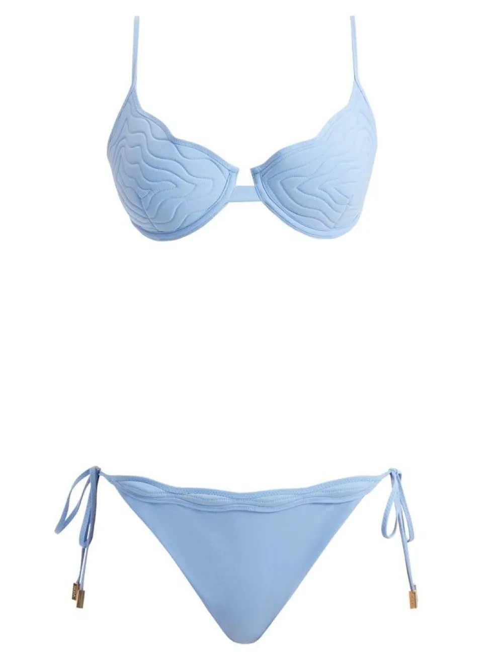 Nina Agdal - Salila Blue Bikini Set - Ephram Blue Skirt