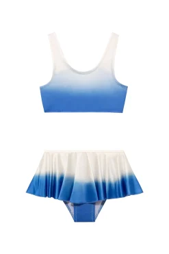 Peachy Blue/White Kids Bikini Top