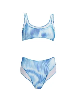 Rosalind Blue Optical Two Piece Bikini Sets