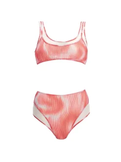 Rosalind Red Optical Two Piece Bikini Sets