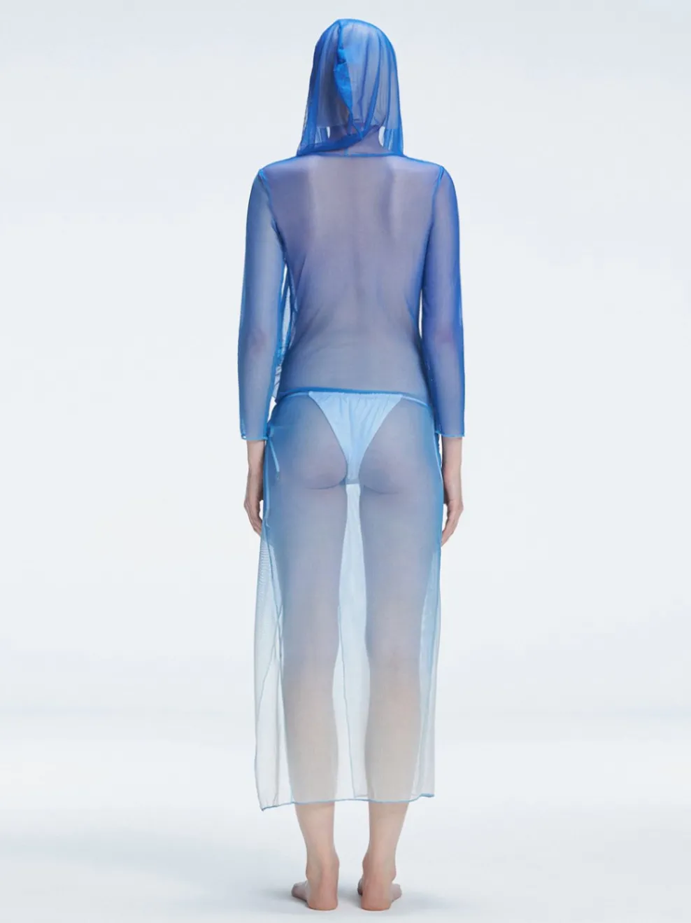 Rosie Blue Optical Long Sleeve Maxi Dress