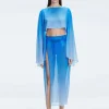 Samantha Top and Tabitha Skirt Skirt Blue Optical Set