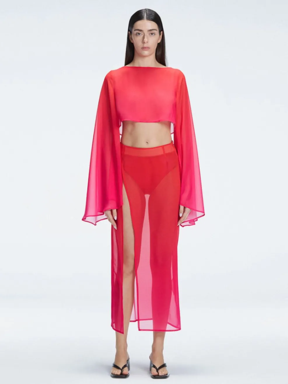 Samantha Top and Tabitha Skirt Red Optical Set