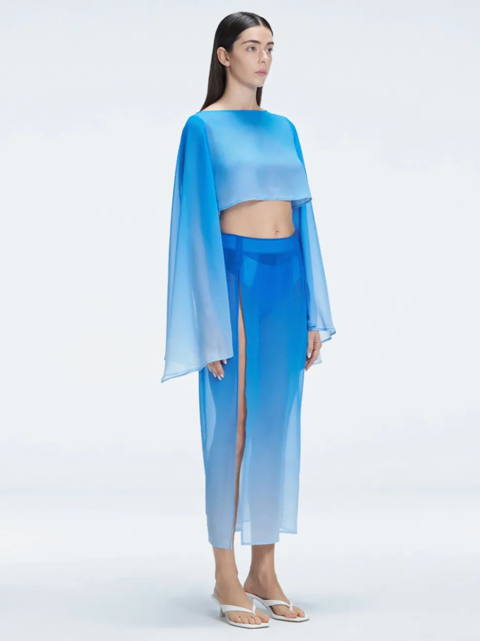 Samantha Top and Tabitha Skirt Skirt Blue Optical Set