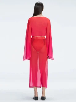 Samantha Top and Tabitha Skirt Red Optical Set