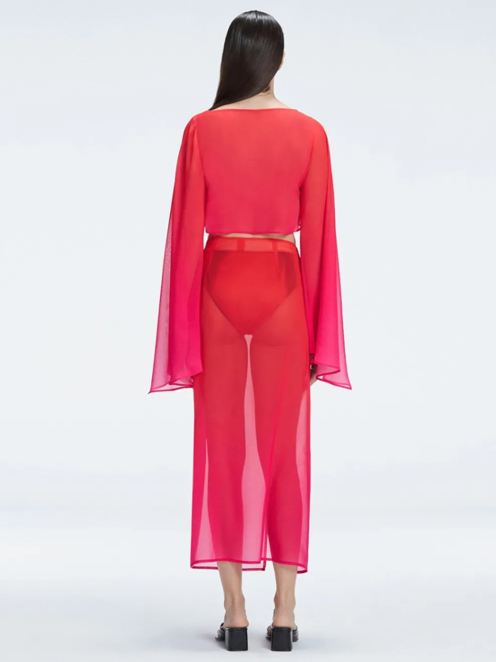 Samantha Top and Tabitha Skirt Red Optical Set