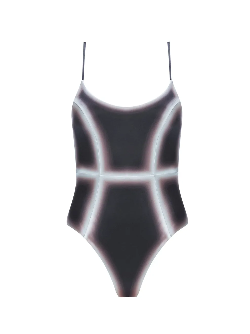 Seraphina Black Optical Scoop Neck One Piece Swimsuit