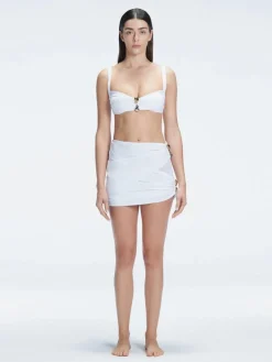 Siena White Mesh Detail Mini Skirt