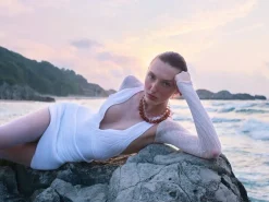 Sober Magazine - Breena White Swimsuit - Ephram White Skirt