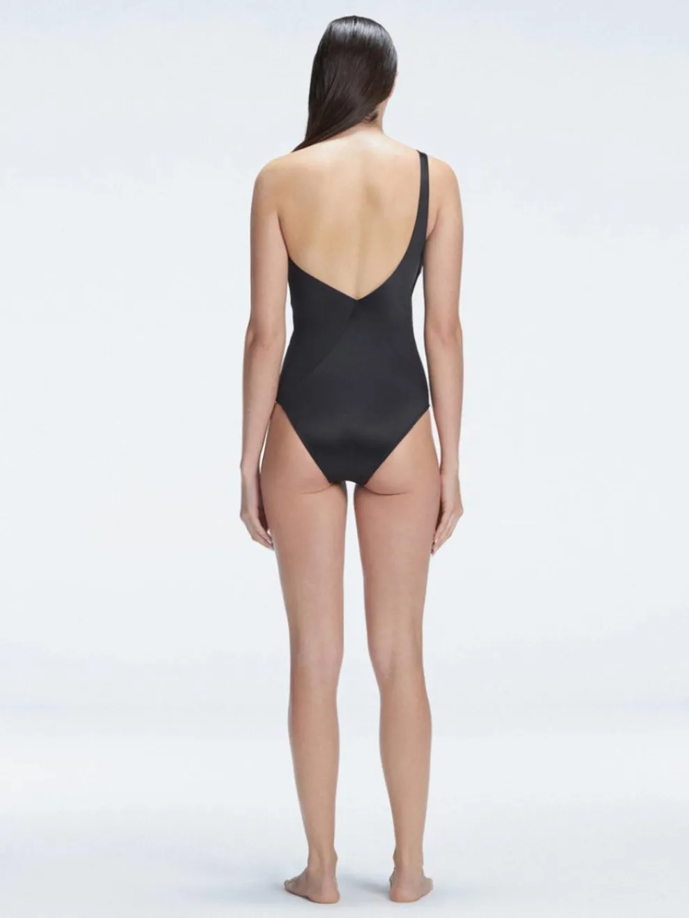 Solene Black One Shoulder One Piece Swimsuit