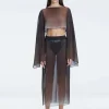 Tabitha Black Optical Maxi Skirt