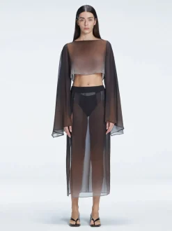 Tabitha Black Optical Maxi Skirt