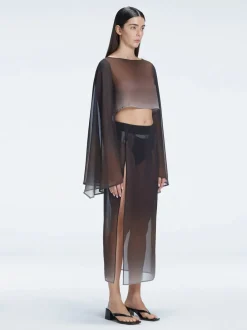 Tabitha Black Optical Maxi Skirt