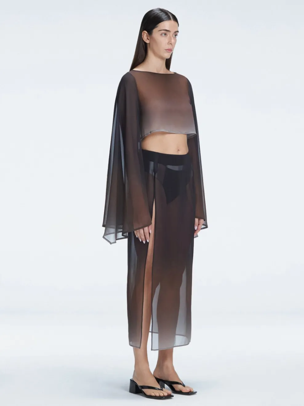 Tabitha Black Optical Maxi Skirt