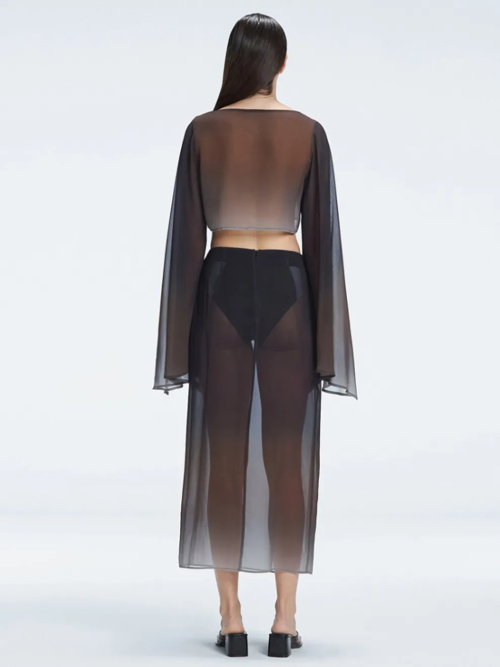 Tabitha Black Optical Maxi Skirt