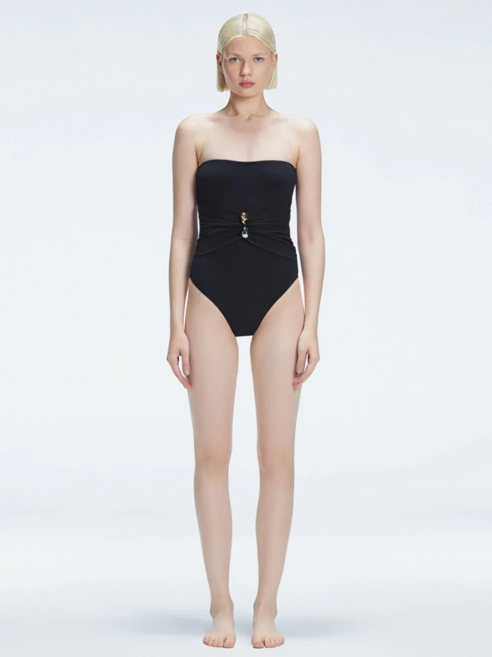 Ursula Black Bandeau One Piece Swimsuit