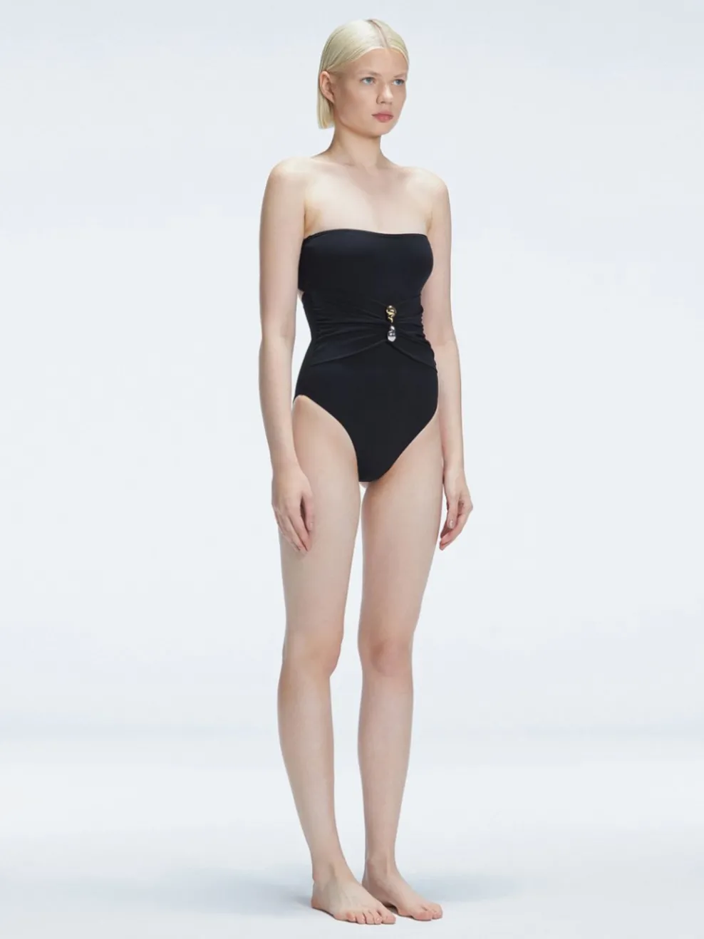 Ursula Black Bandeau One Piece Swimsuit