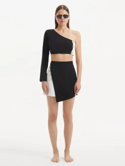 Winslet Black White Crop Top and India Skirt