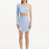 Winslet White Baby Blue Crop Top and India Skirt